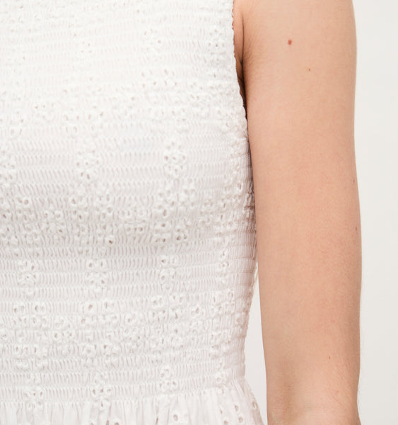 The Eyelet Cosima Nap Dress - White Eyelet – Hill House Home