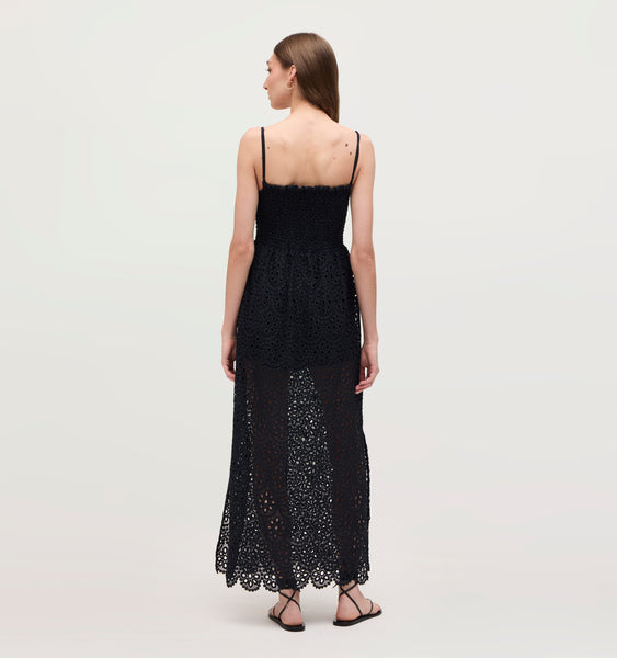 The Scallop Lace Isabel Nap Dress - Black Scallop Lace