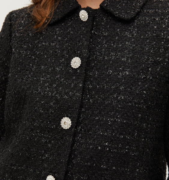 Tweed black outlet coat