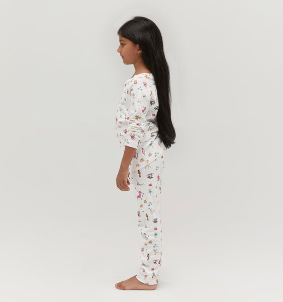 The Tiny Holiday Pajama Set - Skier's Delight