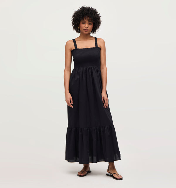 The Anjuli Nap Dress - Black Cotton – Hill House Home