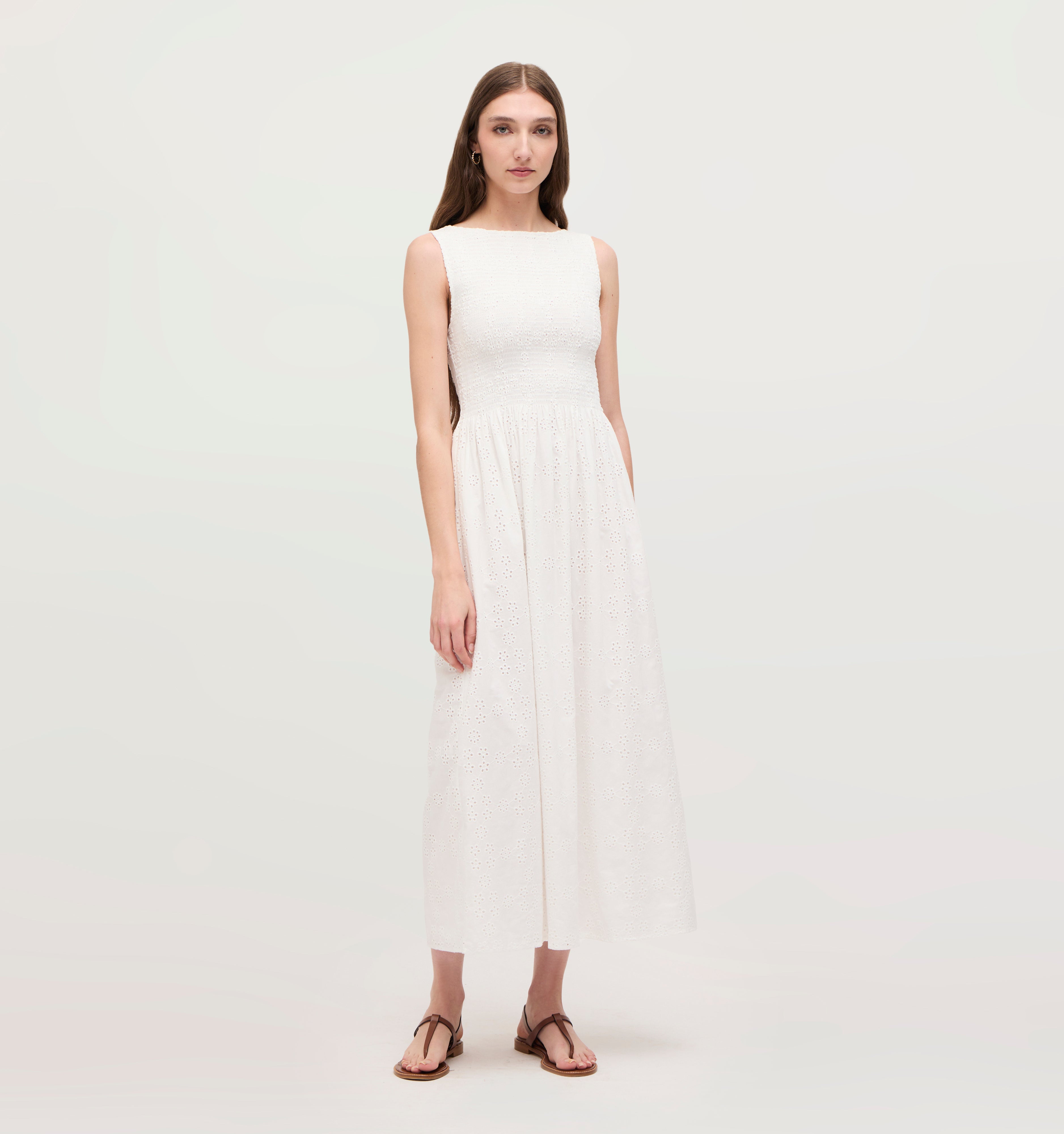 The Eyelet Cosima Nap Dress - White Eyelet – Hill House Home