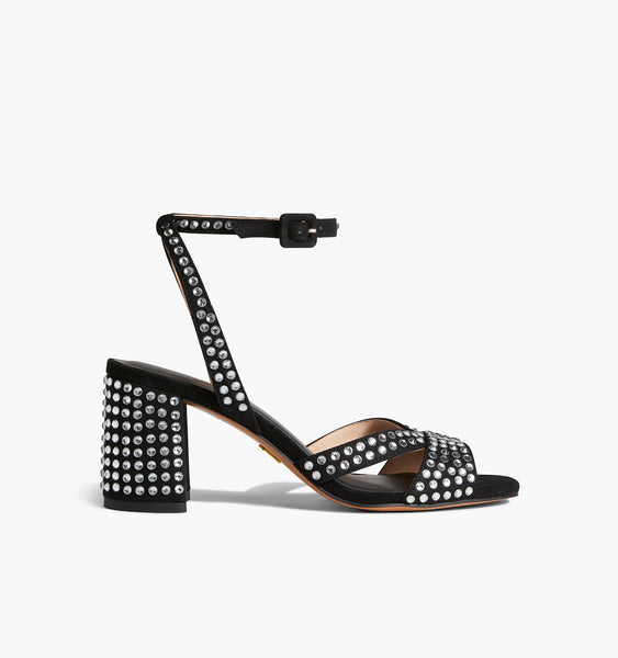 The Lafayette Sandal - Black Suede Rhinestone – Hill House Home