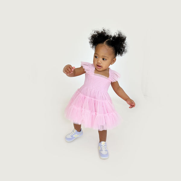 Pink tulle baby dress best sale