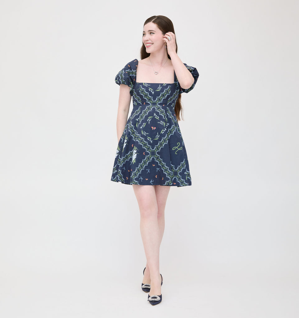 Patterned mini dress hotsell