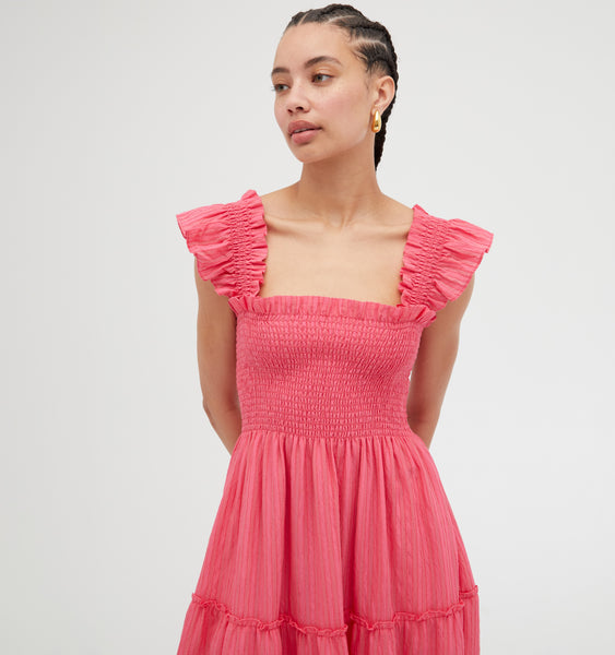 The Ellie Nap Dress - Watermelon Tonal Seersucker – Hill House Home