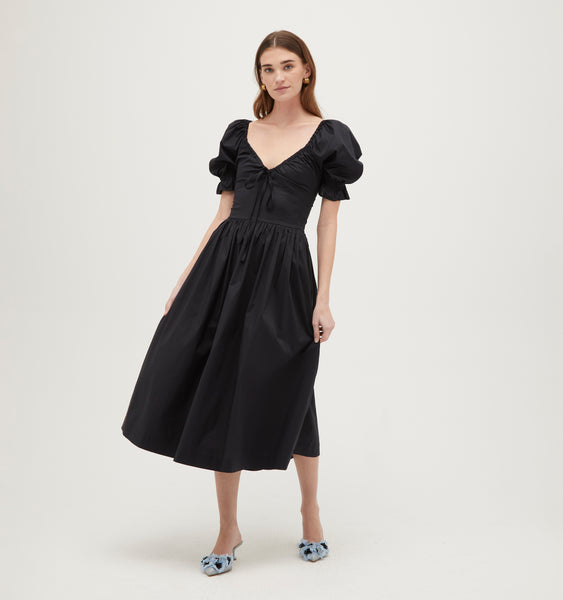 The Ophelia Dress - Black Cotton Voile – Hill House Home