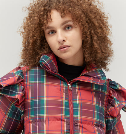 Tartan puffer sale