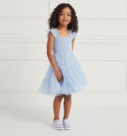 The Tiny Tulle Ellie Nap Dress | Powder Blue | Hill House Home - 3-4Y
